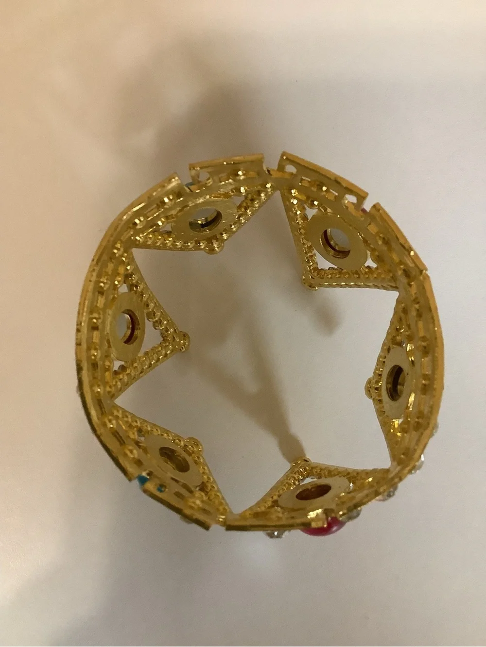 Gold Jeweled Mini Crown with Pink and Blue Gems